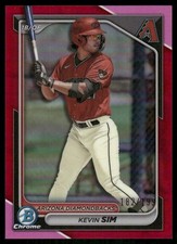 2024 Bowman #BCP-34 Kevin Sim Chrome Prospects Fuchsia Refractors #/199
