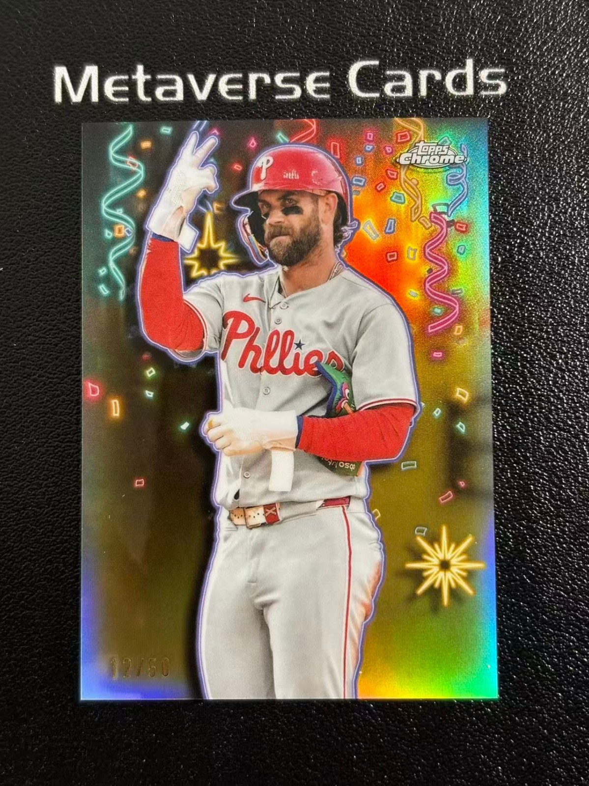 2025 Topps Chrome Update Gold Refractor Celebracion Bryce Harper /50 SSP INSERT