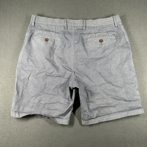 Tommy Hilfiger Shorts Mens 36 Blue Chino Flat Front Casual Classic Button Cotton - Picture 10 of 14