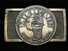 PC11141 VINTAGE 1970s  MICHELIN  RUBBER TIRE CO. AUTO CAR BELT BUCKLE
