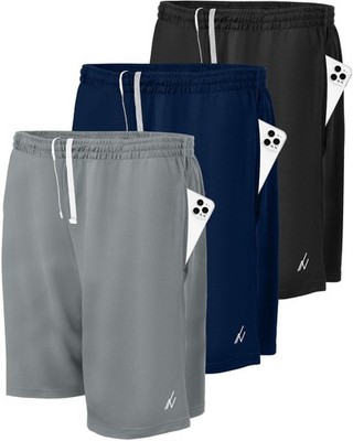 NY Threads 3 Pack Men's Athletic Shorts Quick Dry Lightweight Workout Running...