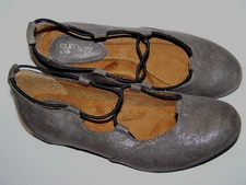 NEW Euro Soft By Sofft Bronze Flats Criss Cross Elastic Straps Size 7.5 M COMFY