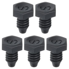 5Pack Pool Cue Bottom Cover, Plastic Plug Bottom Pad Pole Tail Cover, Black