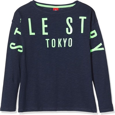 s.Oliver Junior Mädchen T-Shirt, Langarmshirt, Blau M REG