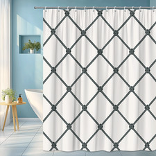 Stylish Waterproof Black and White Shower Curtain for Modern Bathrooms