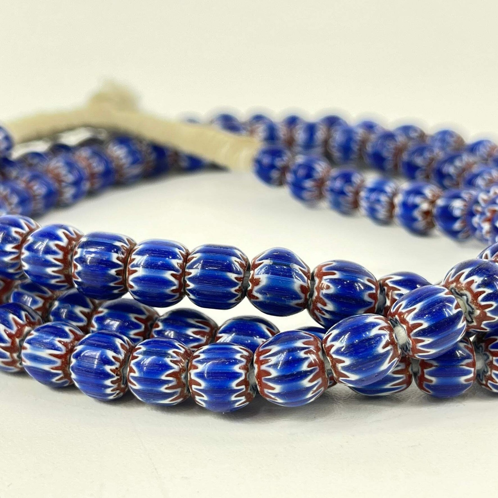 Tiny 6 Layer Chevron Venetian Trade Beads 35inch