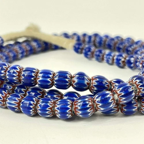 Tiny 6 Layer Chevron Venetian Trade Beads 35inch