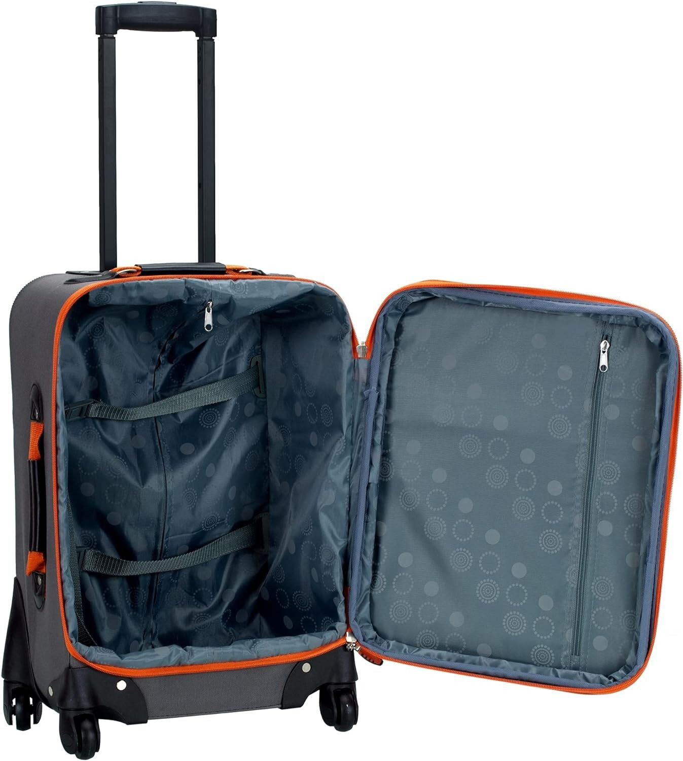 Rockland Pasadena Expandable Softside Luggage Spinner 20" Carry on Gray
