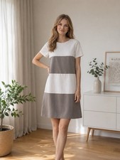 Blacky Dress Minikleid Streifen Weiß Beige G...