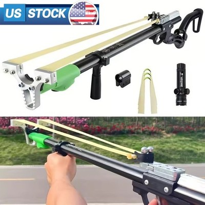 Portable Outdoor Hunting Fishing Powerful Rifle Slingshot Rifle W/Laser Aiming