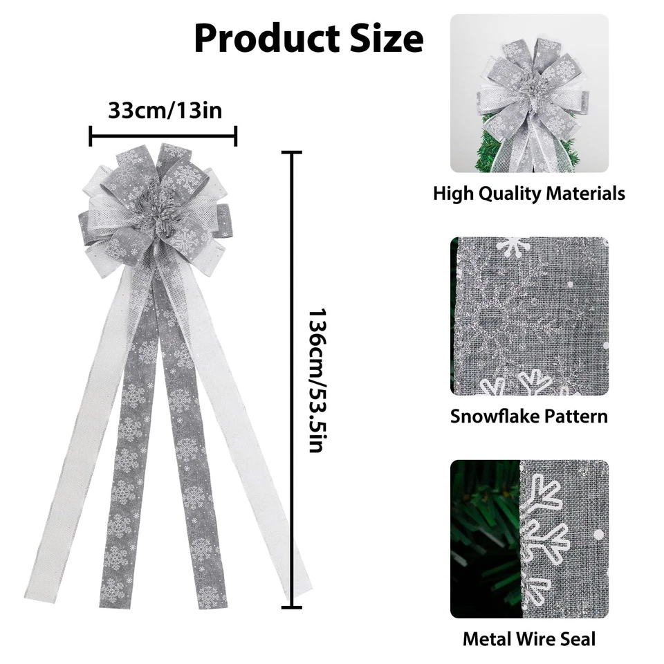 Arco Topper Árbol de Navidad Filltown 53x13 pulgadas Gris Plata Decoración de Navidad Foto 2 de 4