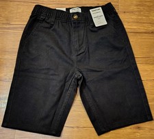 Levi Strauss Signature Gold Boys Black Uniform Shorts L 12/13 Drawstring Waist