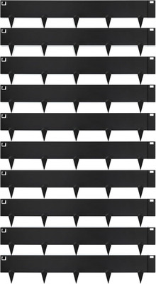 Flexible 10-Pack Galvanized Steel Lawn Edging - 34ft Black Garden Border