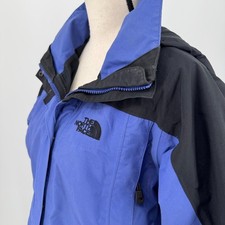 The North Face TNF Hyvent Coat Jacket WOMENS Blue Black Full Zip Hooded SIZE M