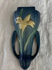 Vintage Roseville Lilly Blue art pottery ceramic wall pocket