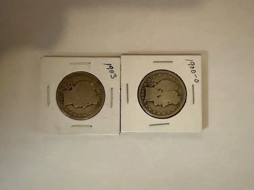 Barber Silver Half Dollars 1900-O & 1903