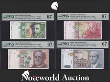 Spain 1000-10000 Pesetas 1992 (ND 1996) P 163 164-166 Set 4 pcs UNC PMG 67 EPQ