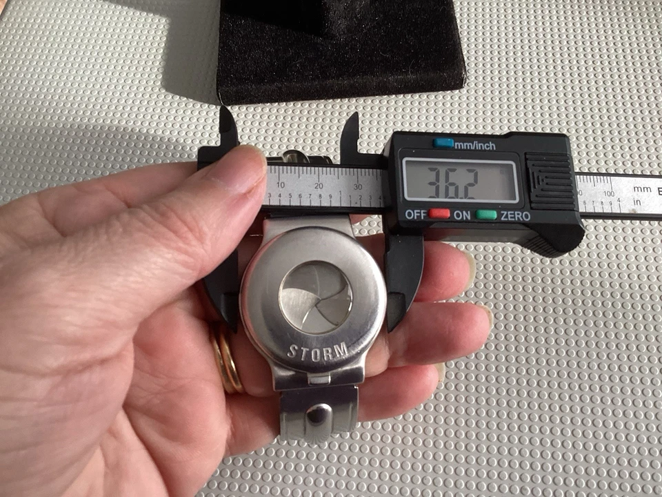 Vintage Storm MICROCAMERA watch Light Blue Sunburst Dial St/ Steel Bracelet - image 2 of 4