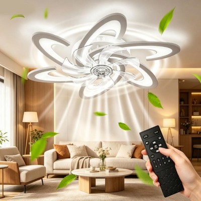 90W Deckenventilator LED Ventilator Deckenleuchte Schlafzimmer + Fernbedienung