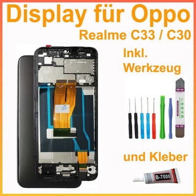 Display für Oppo Realme C30 RMX3581 Schwarz LCD Bildschirm auf Rahmen + TOOL