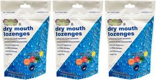 Cotton Mouth Lozenges Fruit Flavor Dry Mouth Relief 3.3oz Bag Pack of 3 Sugar