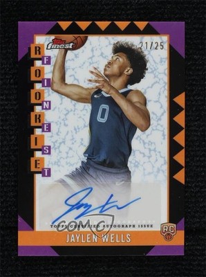 2024 Topps Finest Rookie Black Refractor 21/25 Jaylen Wells #RFA-JW Auto RC 9su