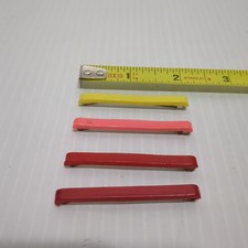 Vintage Goody Stay Tight Barrettes 2" Lot of 4 Hot Pink Yellow White USA