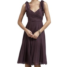 Anthro Hitherto x BHLDN Sway and Swirl Midi Dress Bridesmaid Silk Purple 12