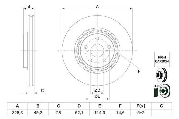 Bremsscheibe Vorderachse FüR Lexus Toyota Nx Rx Highlander / Kluger Rav 4 Iv Van-image