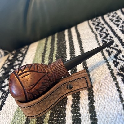 Vintage Danco Carved Fish Tobacco Pipe Imported Briar Mid-Century Novelty