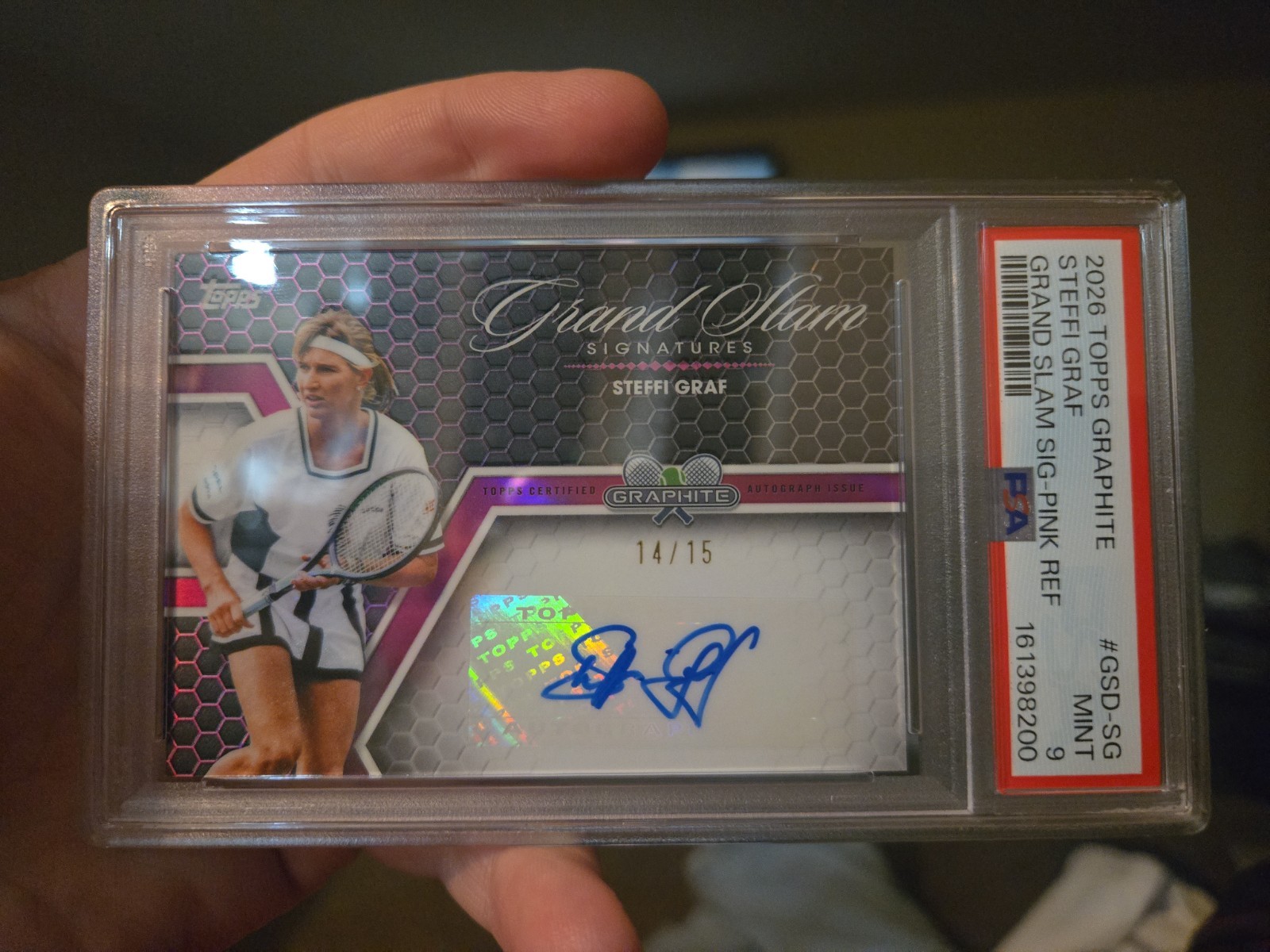 Steffi Graf #GSD-SG Tennis Cards 2026 Topps Graphite Grand Slam Signature trading card — raw and PSA graded price guide