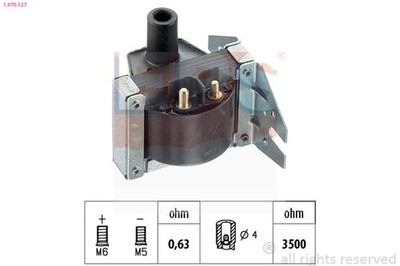 Zündspule EPS 1.970.127 für 90 80 AUDI 100 C3 B2 81 89 B3 Avant 445 446 893 894