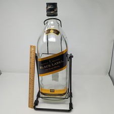 Vtg Johnnie Walker Black Label 19" 4.5L Liter Bottle Metal Swing Stand 
