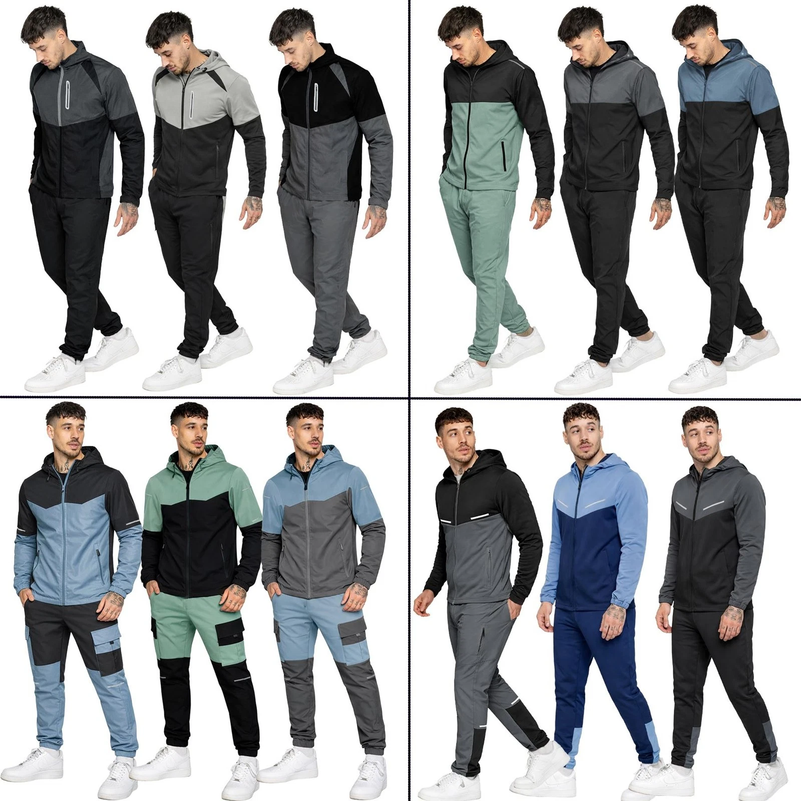 Kruze Mens Woven Tracksuit Set Stretch Jacket Elasticated Waterproof Pants