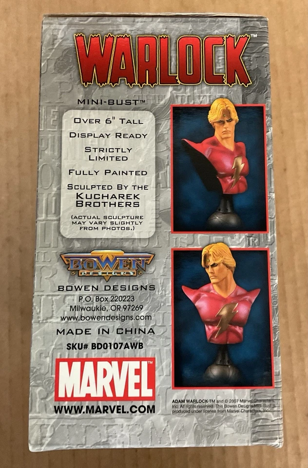 WARLOCK MINI-BUST (2007) Bowen Designs Web Exclusive; Kucharek Bros; #787/1000 Foto 3 de 4