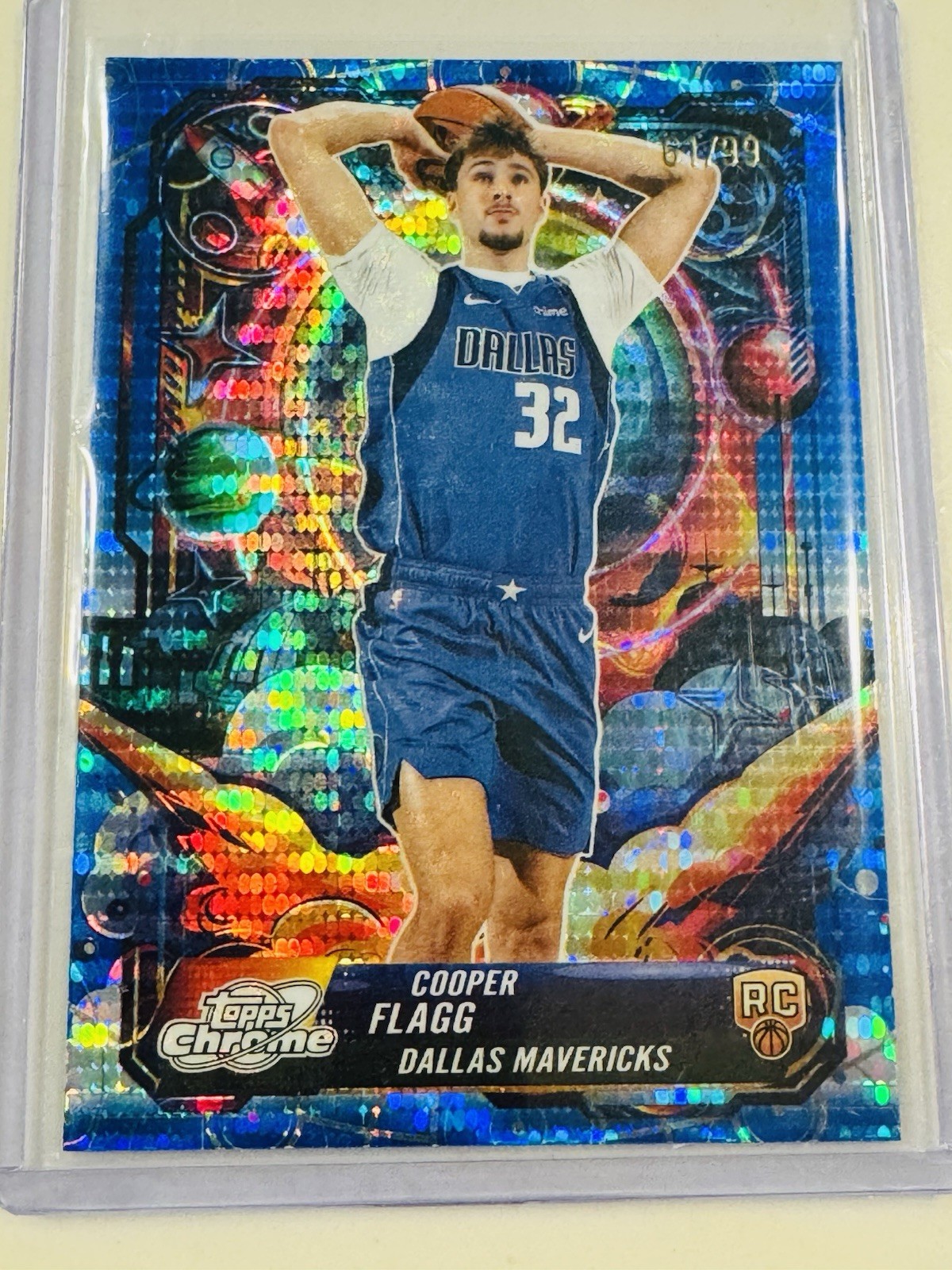 2025-26 Topps Chrome Cosmic Cooper Flagg RC Blue Moon Propulsion /99 ROY Dallas