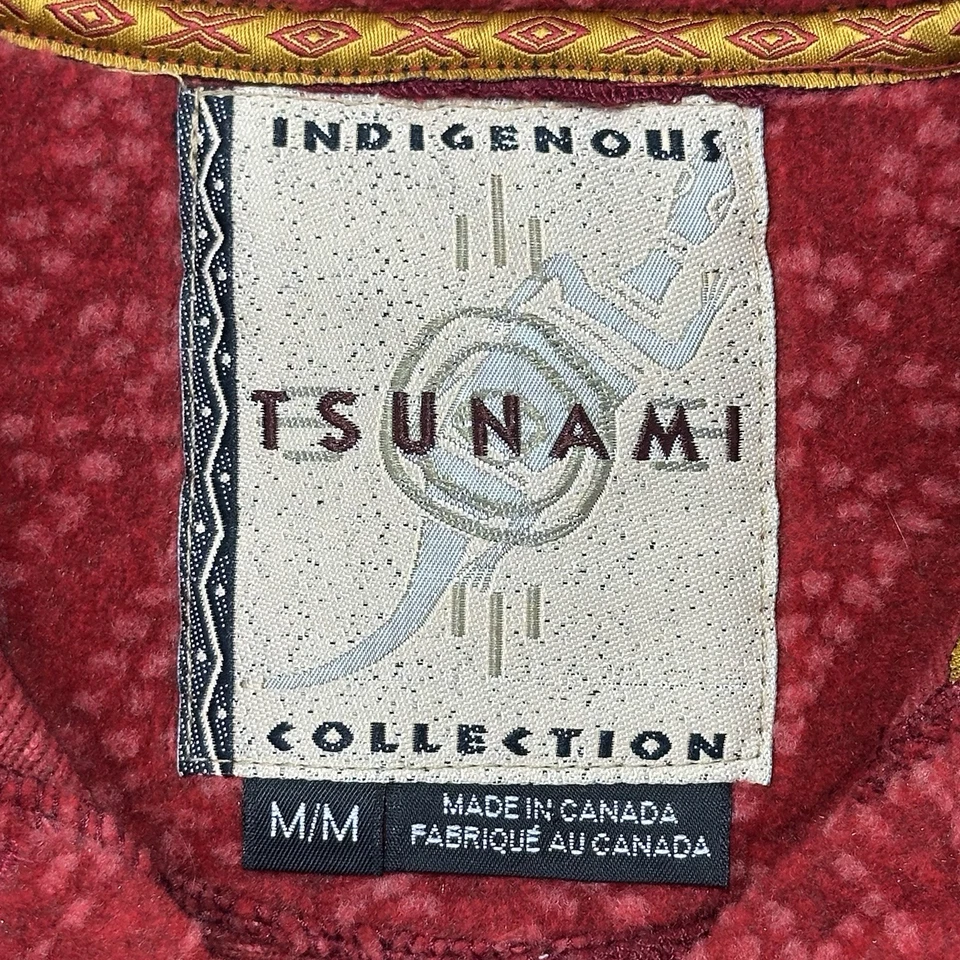 Chaqueta polar vintage tsunami colección indígena años 90 mujer talla M roja boho Foto 2 de 4