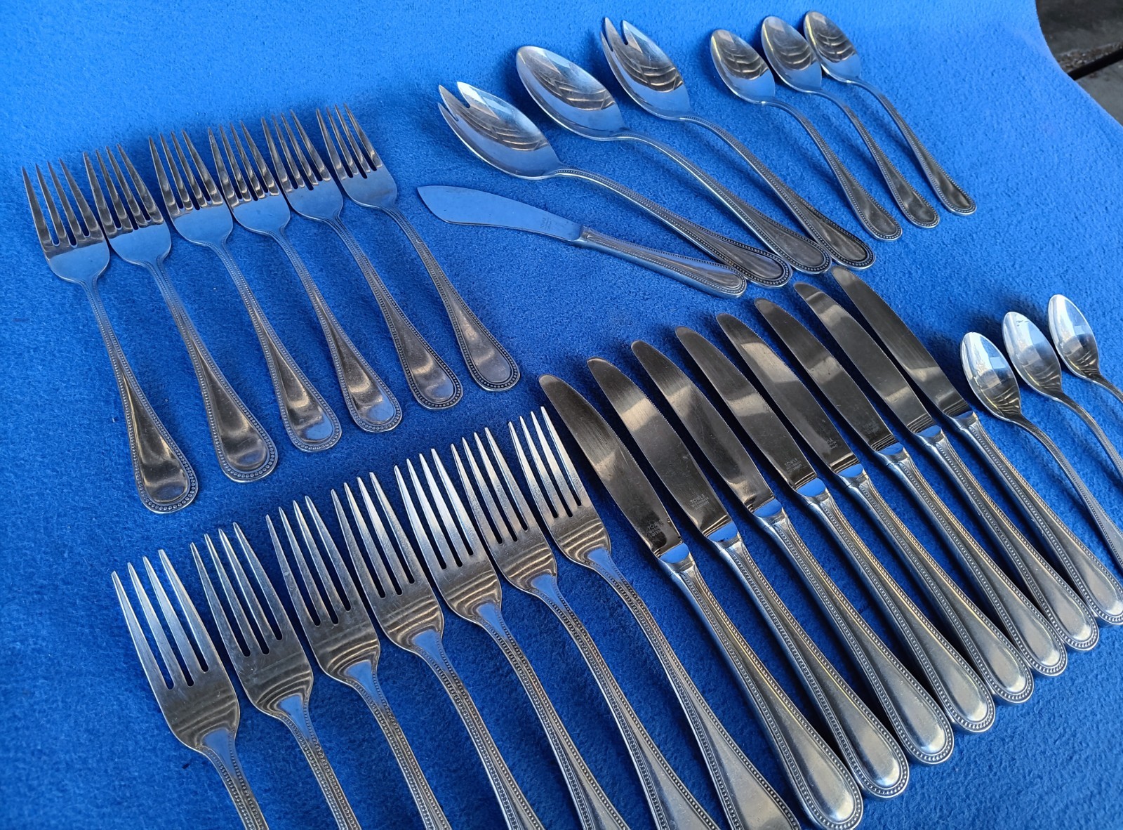 Towle Silver Germany ~Beaded Antique~ 18/8 Stainless Flatware Mixed Lot 31 Piece