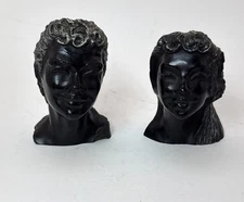 Frank Schirman Exotic Black Coral Busts Polynesia Made In Hawaii