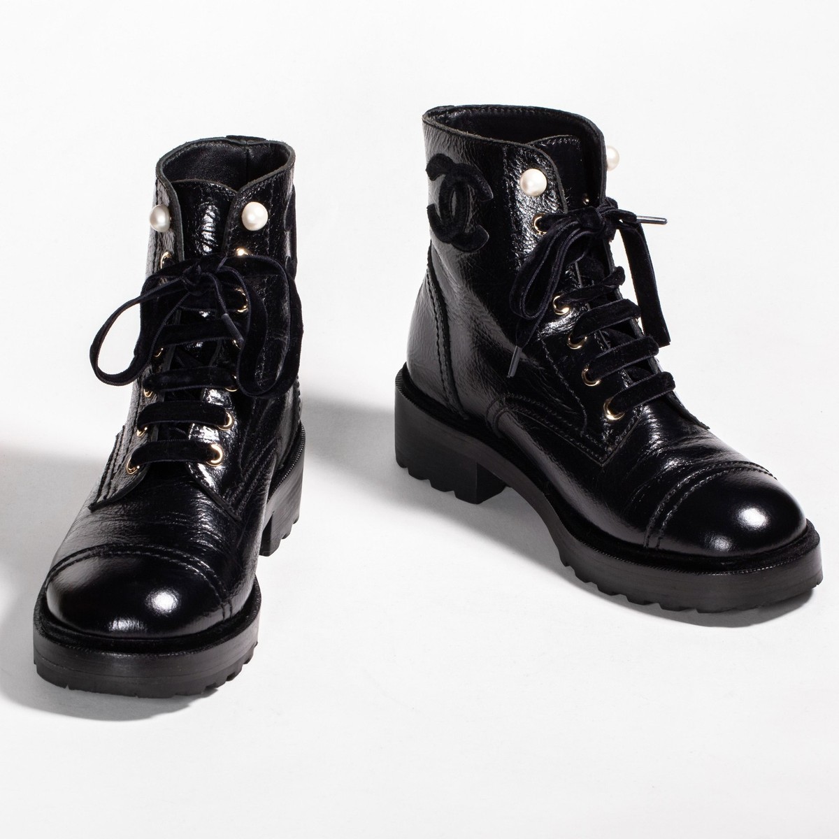 CHANEL BOTTINES ブーツ 0C857 ブラック 37 24cm CHANEL BOTTINES ブーツ 0C857 ブラック 37 24cm - メルカリ