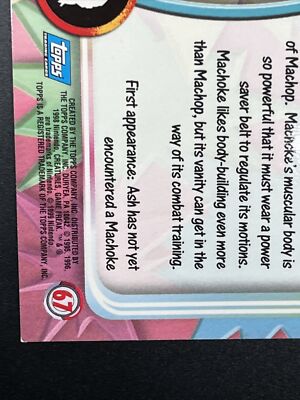 Pokemon Card - Machoke #67 - Black Logo - Topps Series 1 - Holo | eBay