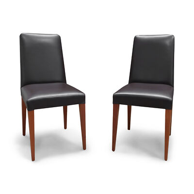 Pair of Brown Leather ''Classic Chair'' by Roberto Lazzeroni for Ceccotti