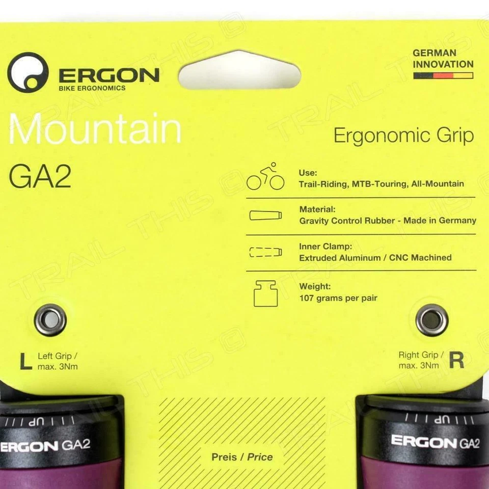 Empuñaduras de manillar Ergon GA2 Ergo con bloqueo para bicicleta MTB Trail Mountain Hybrid Foto 3 de 4