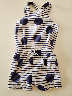 Joules Alexa Romper Sleeveless Shorts Polka Dot Pockets Cotton