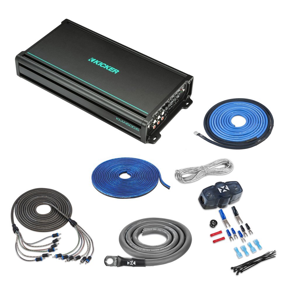 6-канальный морской усилитель класса D Kicker KMA6006 мощностью 600 Вт с бесплатным комплектом усилителей 4-го калибра 8229000₽