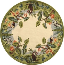 Safavieh Chelsea BEIGE / GREEN 4' X 4' Round Area Rug - HK295A-4R