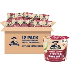 Quaker Instant Oatmeal Instant Oats Express Apple Cranberry 1.79 Ounce Pack o...