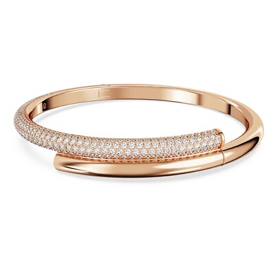NEW SWAR0VSKI Dextera Bangle Magnetic Closure Rose Gold-Tone Plated 5692267