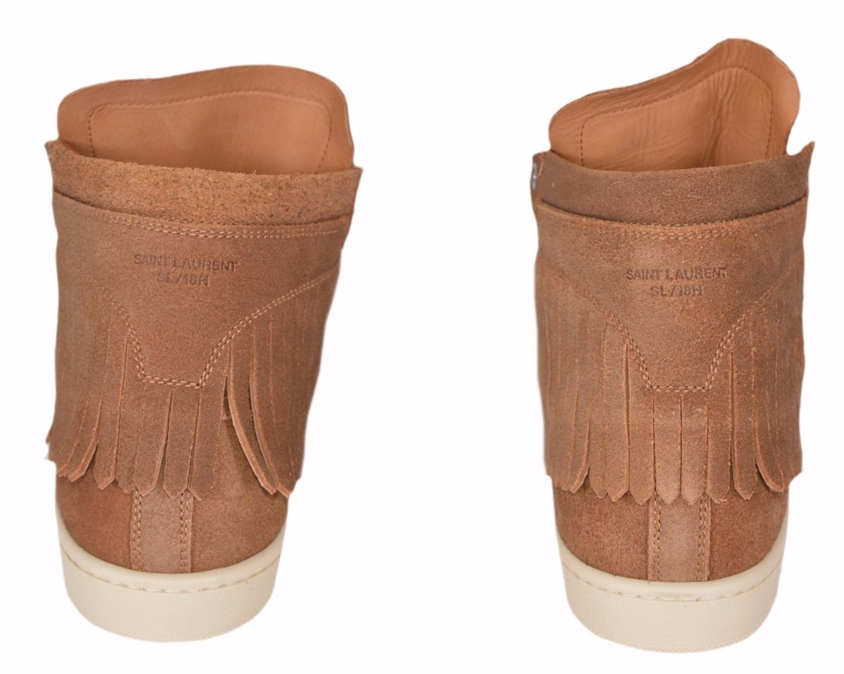 NEW YSL Yves Saint Laurent Court Classic Fringed Suede High