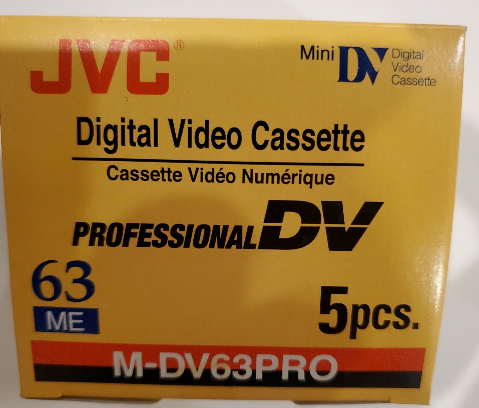 Pack of 5 of JVC M-DV63PRO professional mini dv/dvc cassette tap